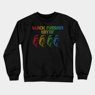 Cool Retro Groovy Black Russian Terrier Dog Crewneck Sweatshirt